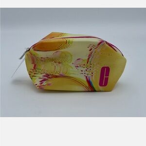 Clinique Yellow and Pink Cosmetic Pouch